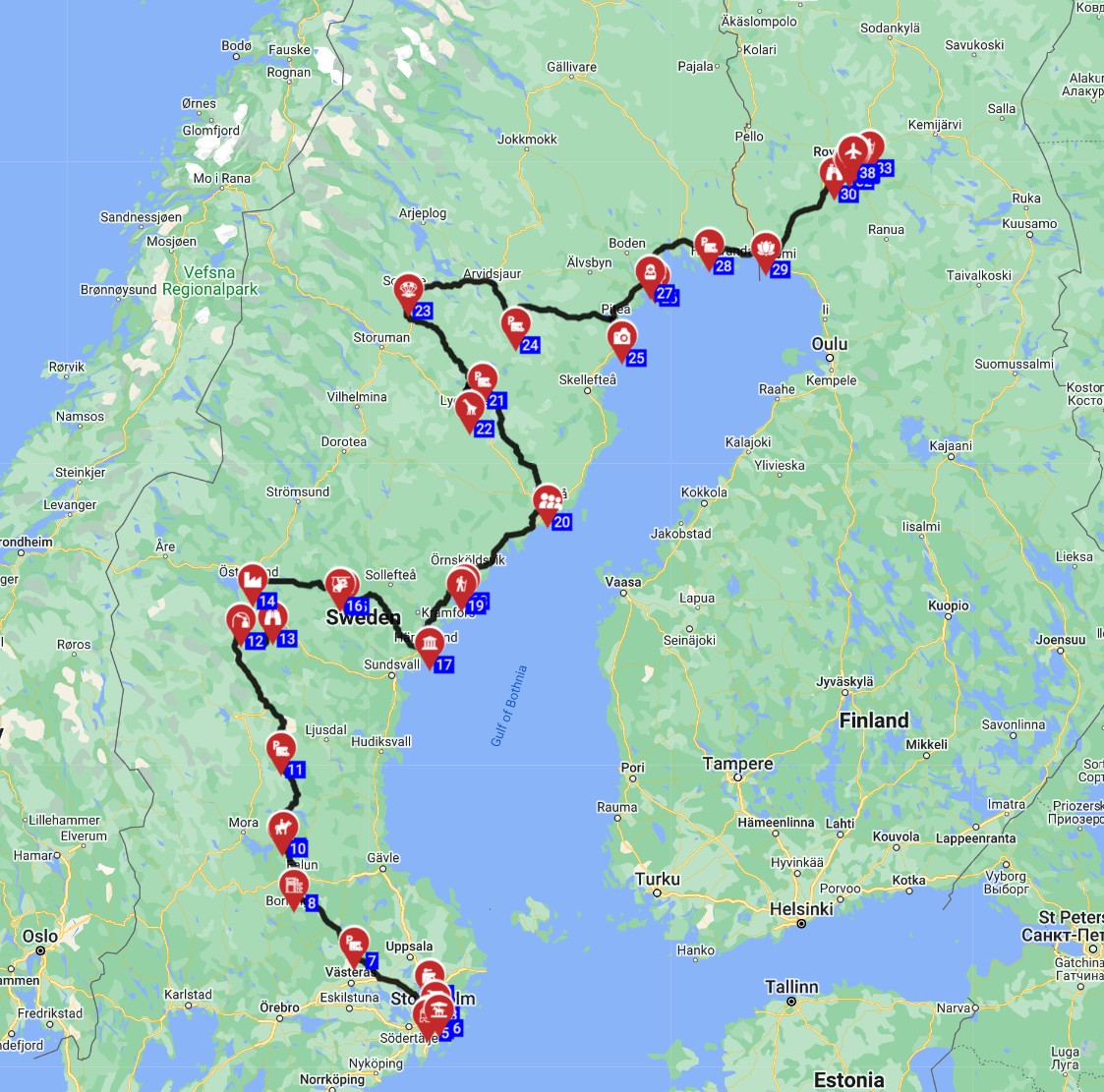 Stockholm to Rovaniemi - The Northern Heritage Road Trip